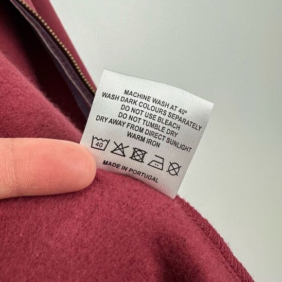 Joseph Turner Yorkshire Full Zip Jersey Sweatshirt in Dark Pink Red - Picture 11 of 11